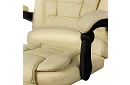 Fotel biurowy z wysuwaną podnóżkiem - kremowy