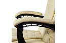 Fotel biurowy z wysuwaną podnóżkiem - kremowy