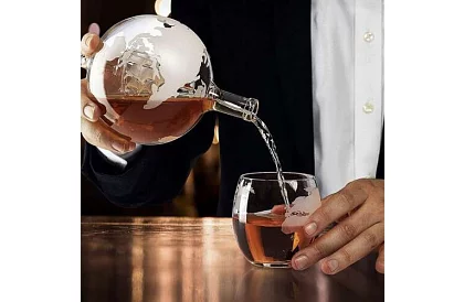 Duża zestaw – karafka globe z szklankami do whisky
