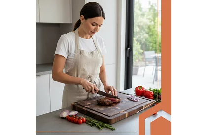 Deska kuchenne z akacji – 43 × 33 × 3 cm