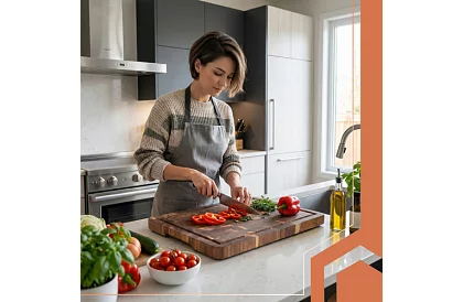 Deska kuchenne z akacji – 43 × 33 × 3 cm