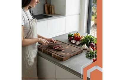 Deska kuchenne z akacji – 43 × 33 × 3 cm