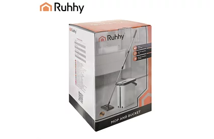 Praktyczny płaski mop + wiadro 11 litrów – dwukomorowe z akcesoriami