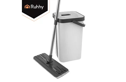 Praktyczny płaski mop + wiadro 11 litrów – dwukomorowe z akcesoriami