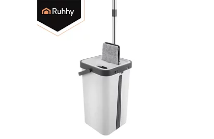 Praktyczny płaski mop + wiadro 11 litrów – dwukomorowe z akcesoriami