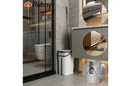 Praktyczny płaski mop + wiadro 11 litrów – dwukomorowe z akcesoriami