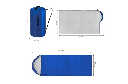 Śpiwór turystyczny 2w1 - niebieski