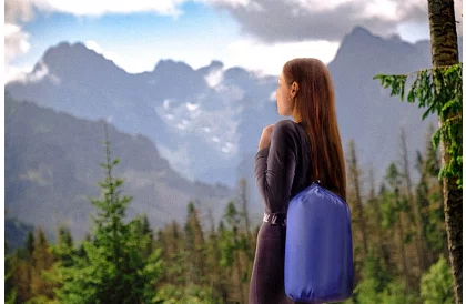 Śpiwór turystyczny 2w1 - niebieski