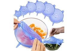 Silikonowe nakrętki do uszczelniania pojemników – zestaw 6 szt.