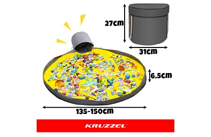 Praktyczny kosz na zabawki z matą do zabawy