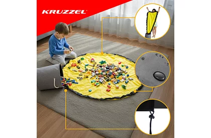 Praktyczny kosz na zabawki z matą do zabawy