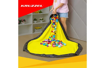 Praktyczny kosz na zabawki z matą do zabawy