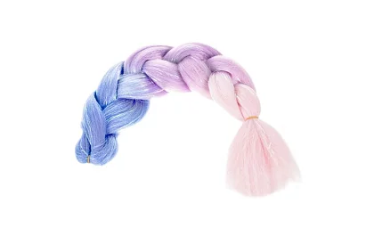 Syntetyczne ombre warkocze na włosy błyszczące – fioletowo-niebieskie