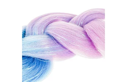 Syntetyczne ombre warkocze na włosy błyszczące – fioletowo-niebieskie