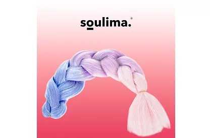 Syntetyczne ombre warkocze na włosy błyszczące – fioletowo-niebieskie