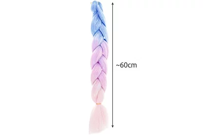 Syntetyczne ombre warkocze na włosy błyszczące – fioletowo-niebieskie