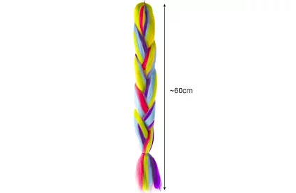 Syntetyczne ombre warkocze na włosy – tęczowe