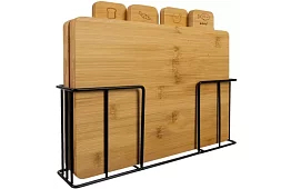 Deski bambusowe do krojenia – zestaw 4 szt. w stojaku