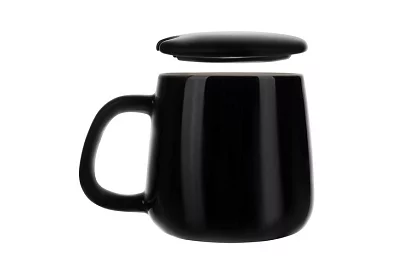 Elektrczny podgrzewacz napojów – zestaw podgrzewacza, kubek, łyżeczka i pokrywka