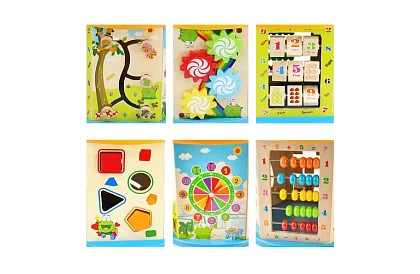 Drewniana edukacyjna gra sensoryczna - 8w1