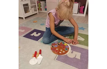 Zestaw do krojenia – drewniana pizza do krojenia + nóż