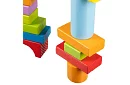 Drewniane klocki w wiaderku z sorterem kształtów – 100 szt.