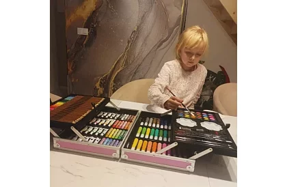 Zestaw dużych farb 144 szt. + walizka