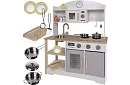 Drewniana kuchnia dla dzieci z akcesoriami