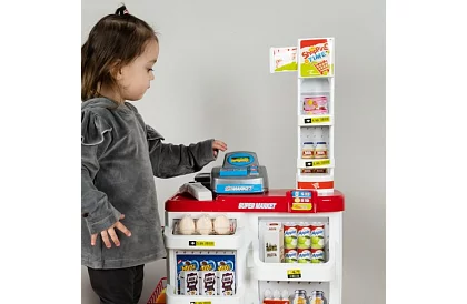 Sklep dziecięcy – supermarket z wózkiem i akcesoriami