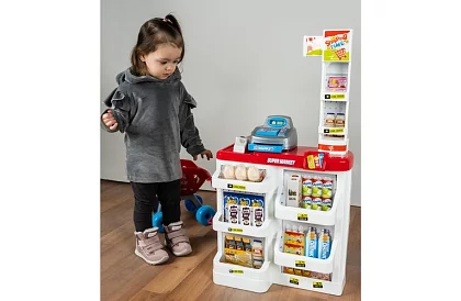 Sklep dziecięcy – supermarket z wózkiem i akcesoriami