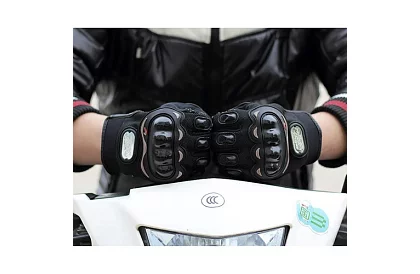 Czarne rękawice motocyklowe - XL