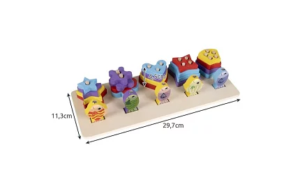 Drewniany sorter w kształcie + gra w ryby