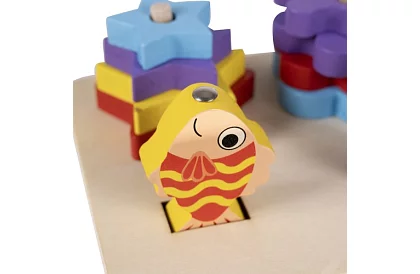 Drewniany sorter w kształcie + gra w ryby