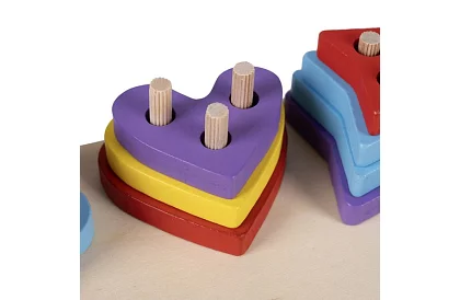 Drewniany sorter w kształcie + gra w ryby