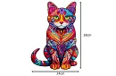 Drewniane puzzle kot – 130 elementów – 38 × 24 cm