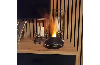 Aromatyczny dyfuzor z efektem płonącego płomienia + 3 olejki aromatyczne