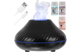 Aromatyczny dyfuzor z efektem płonącego płomienia + 3 olejki aromatyczne