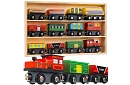 Drewniany pociąg z półką do przechowywania - 13 sztuk w zestawie
