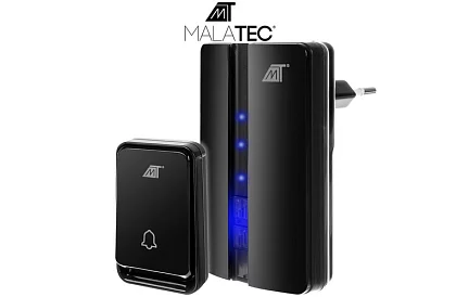 Bezprzewodowy dzwonek odporny na wodę – zasięg 15 metrów - czarny