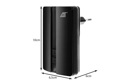 Bezprzewodowy dzwonek odporny na wodę – zasięg 15 metrów - czarny