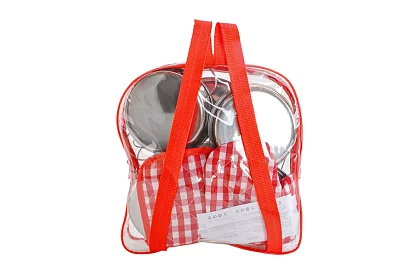 Zestaw metalowych naczyń dla dzieci