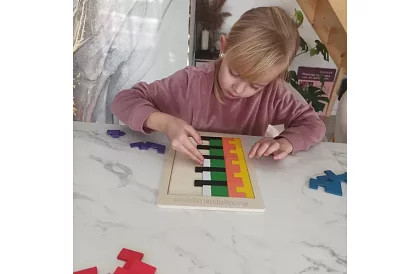 Drewniane puzzle Tetris