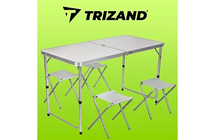 Zestaw kempingowy składany - stół + 4 krzesła