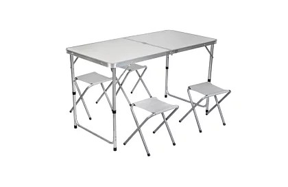 Zestaw kempingowy składany - stół + 4 krzesła