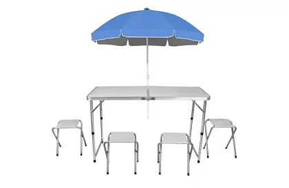 Zestaw kempingowy składany - stół + 4 krzesła