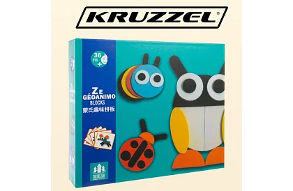 Drewniane geometryczne puzzle - zwierzątka