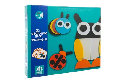 Drewniane geometryczne puzzle - zwierzątka