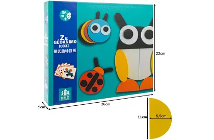 Drewniane geometryczne puzzle - zwierzątka