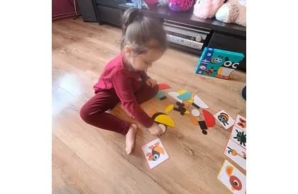 Drewniane geometryczne puzzle - zwierzątka