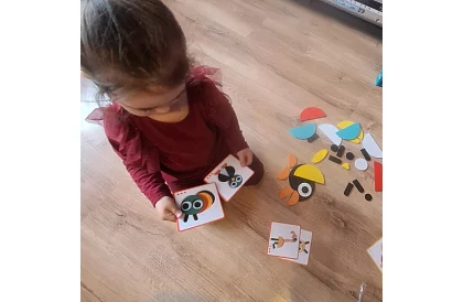 Drewniane geometryczne puzzle - zwierzątka